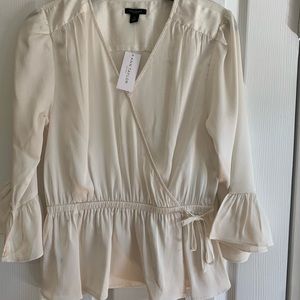 Ann Taylor off white dressy top